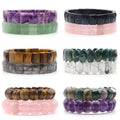 Simple Personalized Stretch Geometric Square Rectangle Agate Crystal Jade Stone Natural Stone Bead Bracelet for Men