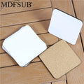 MDFSUB Modern Eco-Friendly 4mm Thick 95mm Square White Sublimation Coaster for Home Kitchen Table