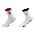 Cute Ruffle Pilates Socks Women Cotton Grip Pilates Socks Custom Non Slip Yoga Crew Socks