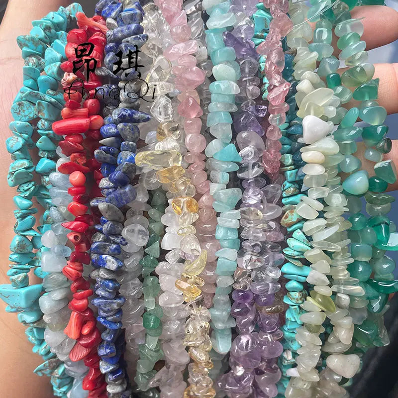 80cm Irregular Chip Stone Beads Natural Gemstone Howlite Jasper Jade Agate Citrine Amethyst Chips