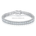 Hot Sale Ice Out 925 Silver Gold Plated Length16Cm 18Cm 20Cm Bracelets 0.5Ct Emerald Cut Moissanite Tennis Bracelets