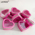Wholesale Pink Rhinestone Fluffy 3D Mink Full Strip Lashes Packaging Supplies 25mm Mink Heart Shaped Eyelash Boxes
