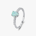 925 Sterling Silver Elegant Water Drop Colorful Opal Cocktail Rings for Women Daily Office Accessories Fine Jewelry