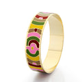 OEM 18mm Wide Elegant Gold-Plated Brass Cuff Bracelets Floral Pattern Bangles for Women Stylish Christmas Gift