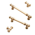 European Design Champagne Bronze Zinc Cabinet Pulls 3-Hole Center Kitchen & Bathroom Drawer Hardware Dresser Handles