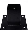 4"x4" Mailbox Surface Mount Base Plate Black Powder-Coated Zinc Plated Hot Dip Galvanized Q235 Steel Wood Fence Post Anchor