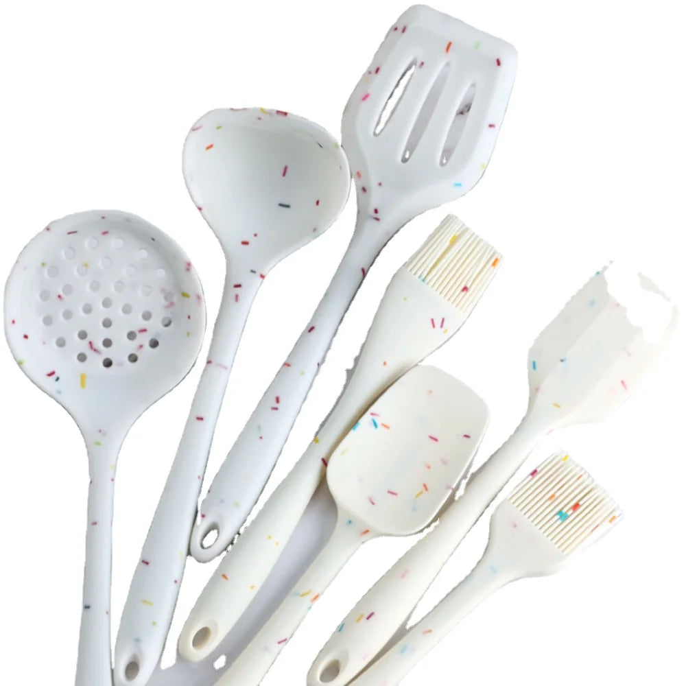 Silicone Spatula Set of 7 for Cooking Baking and Mixing With New Candy Color for Cooking Silicone Baking Utensil Spatula