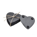 Factory Direct 10X10cm Hot Sale Wholesale Black Heart Slate Stone Marble coaster Sets of 4