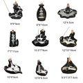 Factory Direct Sales Multiple  Ornaments Black Smoke Waterfall Holder Backflow Incense Cone Ceramic burner