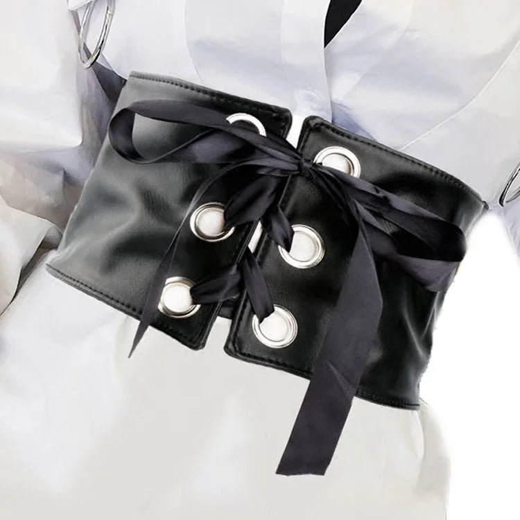 Alloy for Buckle Simple Elastic Belt for Ladies with Wide Waistband & Skirt Decorative Accessories Belt