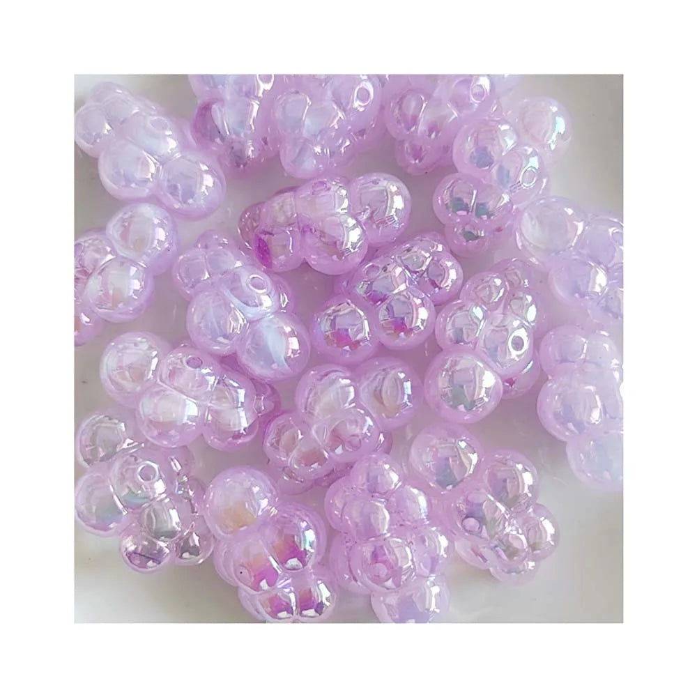 100 Pcs Colorful Pastel Acrylic Cloud Beads AB Color Plated Kawaii Cloud Shape Loose Spacer Beads for DIY Fashion Jewelry Making