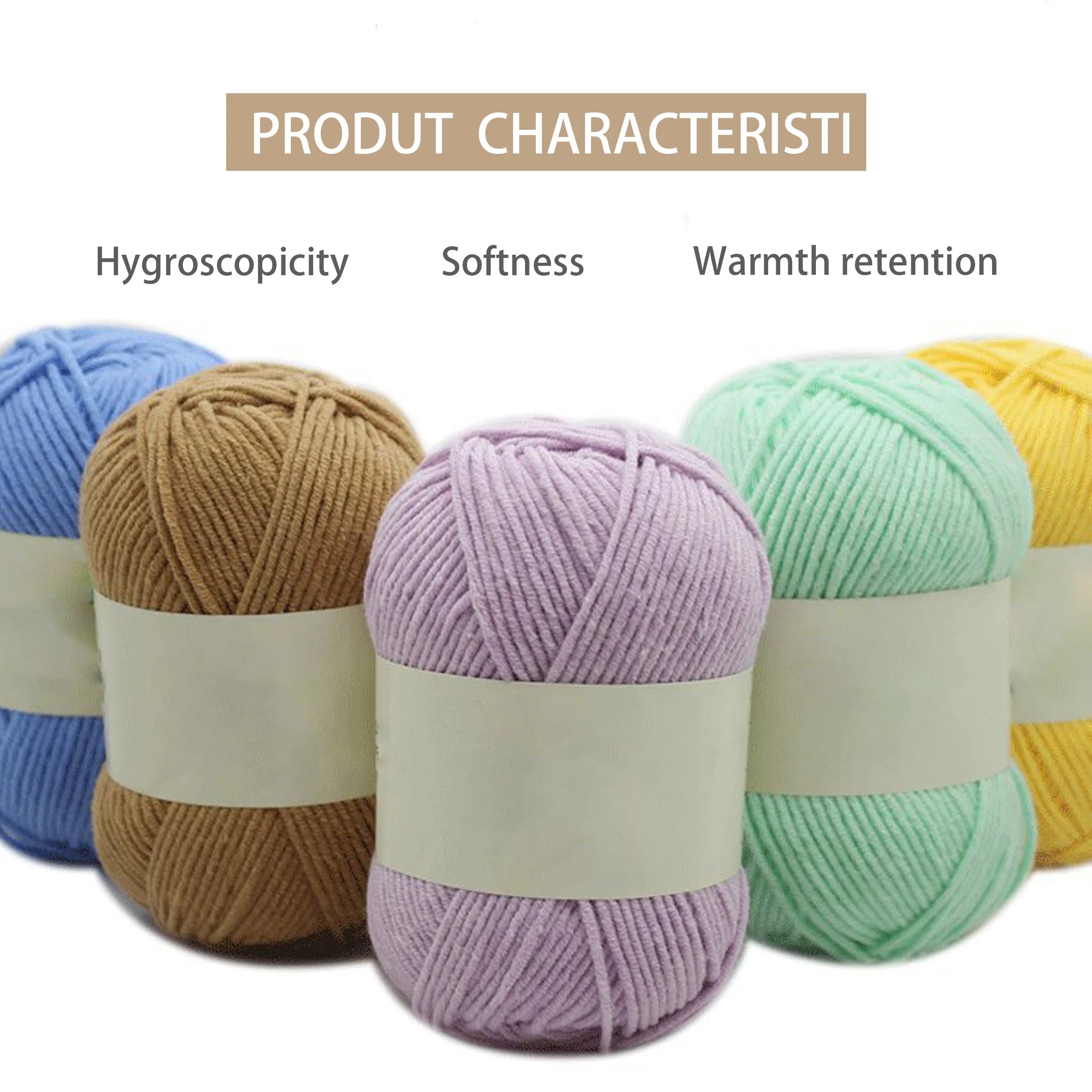 5 Strand Multi Color Cotton Manufacturer Yarn Crochet Knitt Chenille Embroidery Macrame Milk Cotton Yarn Blended Acrylic Yarn