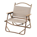 CooSport Fitness Outdoor Aluminum Alloy Solid Wood Grain Oxford Cloth Dining School Camping Armrest Folding Chair