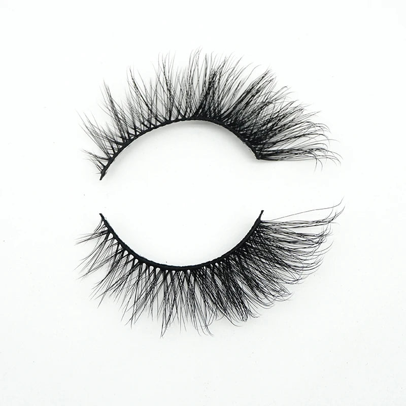 Custom 3d fox Faux Mink Strip Lashes Wholesale Black Cotton Band Faux Mink Natural Cat False Eyelashes