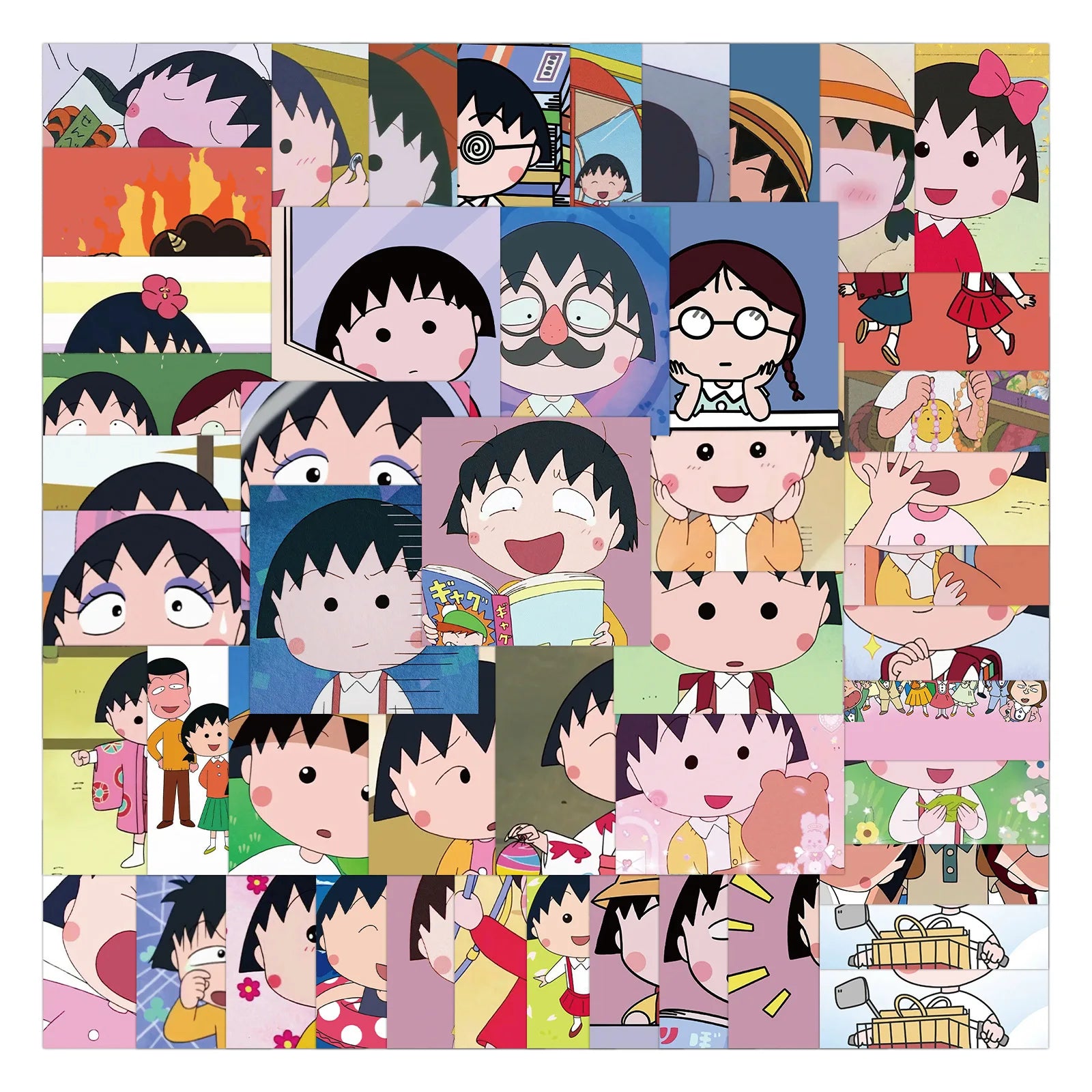 50Pcs Classic Japanese Cartoon Chibi Maruko Chan Vinyl Stickers for Notebook Phone DIY Cute Girl Sticker