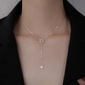 GMA-05 Fashion Necklace Design Jewelry Simple Hollow Crystal Diamond Alloy Star Lariat Necklace