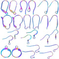 Stainless Steel Rainbow Colors Earrings Hooks for Earring Making Ear Hook Earrings Clasp for Jewelry Making Ear Wires