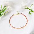 Fashion Couple Red Rope Braided Bracelets 18K Gold Plated Handmade Brass Red Rope Couple Bracelet Jewelry