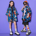 Girls Jazz Dance Dress Handsome Japanese Street Costume Set Children Hiphop Runway Stage Trend