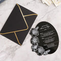 Personalized Logo Menu List Black Acrylic Flower Vintage Luxury Design White Foil Paper Menu Cards Restaurant Anime Craft