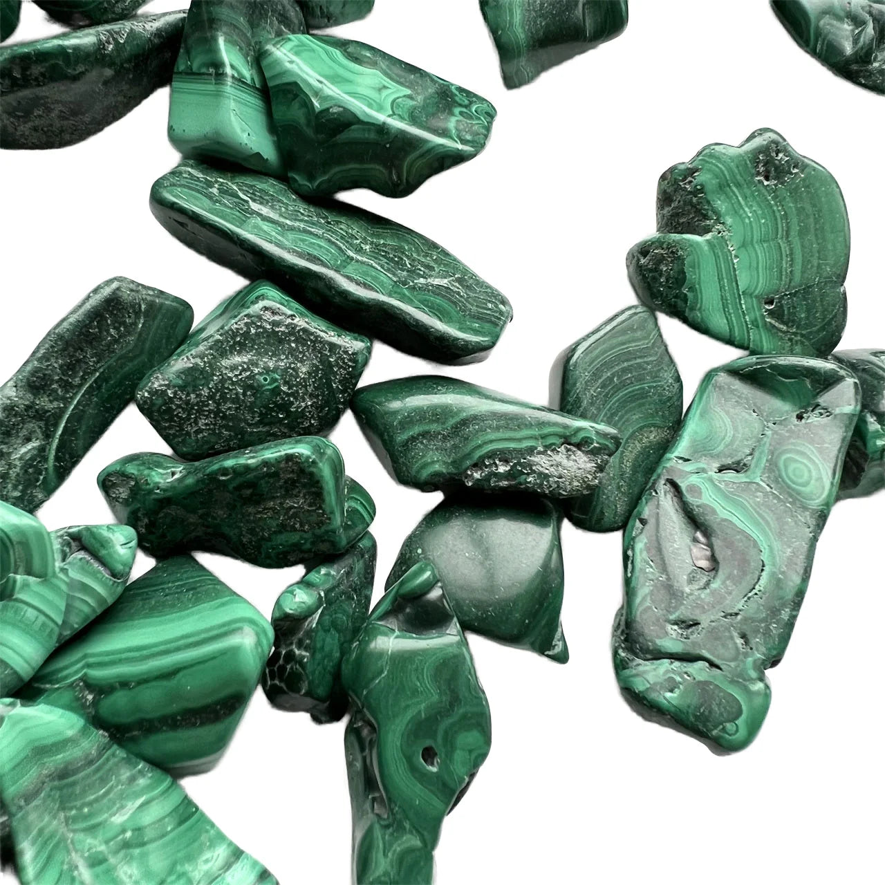 Wholesale Natural Malachite Chips Healing Crystal Tumble Stone Rough Stone Gemstone for Home decoration