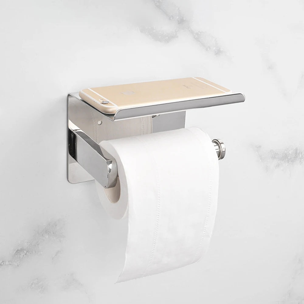 Modern Design Wall Mounted Industrial Bathroom Tissue Holder SUS304 Stainless Steel Funny Toilet Paper Holder
