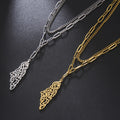 Stainless Steel Palestine Map Charm Chain Necklace 18K Gold Rose Gold Plated Palestinian Pendant Multi-layer Link Chain Necklace