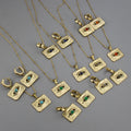 Fashion Tarnish Gold Jewelry Stainless Steel Rectangle Evils Eye Pendant 18K Gold Necklace