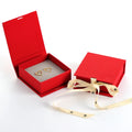 GALMPKG High Grade Bracelet Necklace Ring Gift Bow Design Red Ribbon Cardboard Jewelry Box Packaging with Custom Deboss Logo