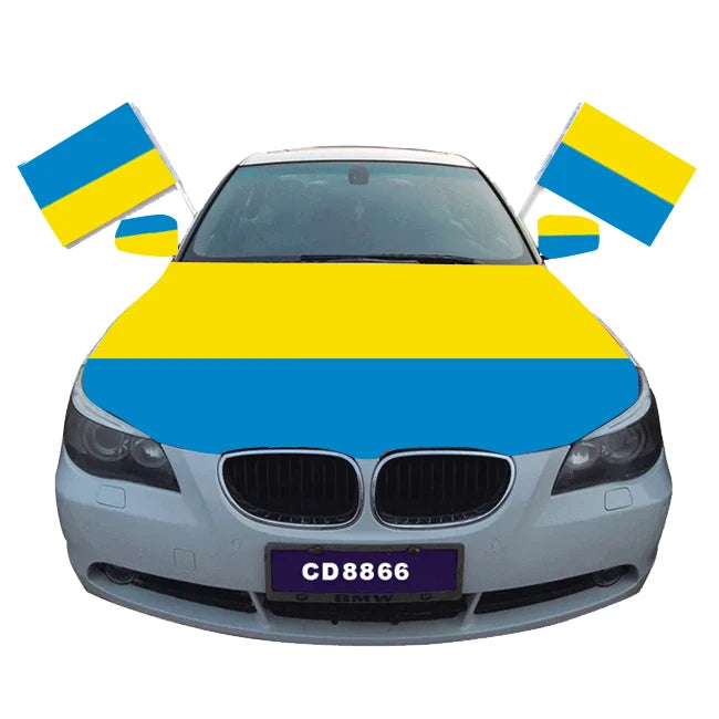 Ukrainian Flag Car Cover Cover Sleeve Sleeve Washable Super Elastic Weatherproof Polyester Content Size Customizable
