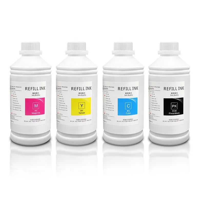 Ocbestjet 1000ML/Bottle 4 Colors Pigment Ink for Epson TM-C3500 TM-C 3500 TMC3500 C3500 C3510 C3520 ColorWorks Inkjet Printer