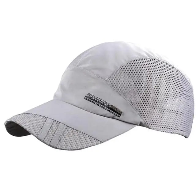 Summer Men's Outdoor Sport Solid Baseball Cap-Breathable Quick Dry Mesh Silver Copper Buckle Common