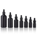 Good Price Manufacturer Luxury 15ml Frosted Matte Black Round Glass Essential Oil Serum Body Oil Packaging Dropper Bottle
