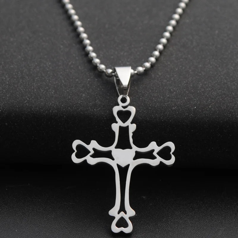 Customized Sliced Stainless Steel Cross Pendant Necklace Chain SCP021