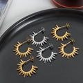 Factory Cheap Price 18K Gold C Shaped Stainless Steel Sun Earrings Fashion Drop Earrings for Women Daily  Gift Wear