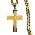 Quality Gold Silver Black No Color Loss Stainless Steel Jewelry Meaningful Letter Jesus Cross Pendant Necklace Gifts for Women