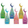 Eid Mubarak Gift Boxes Ramadan Decorations UV Foil-Lined Mosque Moon Lantern Goodie Treat Candy Box Paper Eid Al Packages
