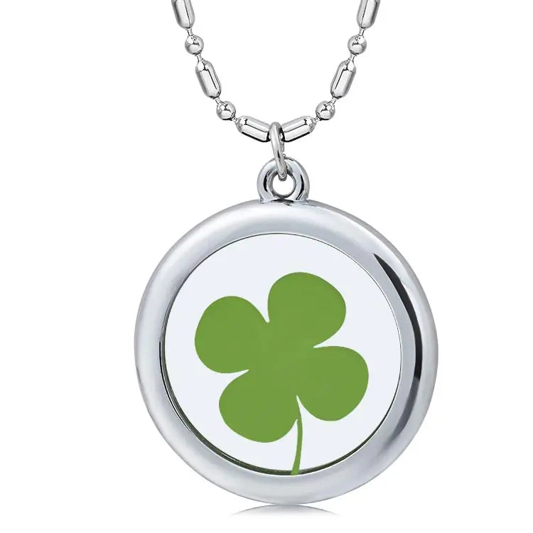 Wholesale High Quality Lucky Clover Bio Quantum Energy Pendant Fine Bio Quantum Glass Charm Necklace Health Gift Flower Necklace
