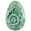 Natural Jadeite Peony Flower Magpie Pendant Jade Sweater Chain Men and Women Jade Pendant