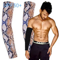 Wholesale UPF50+ Summer Bike Arm Sleeves Seamless Sun Protective Cool Feeling Ice Silk Snake Grain Pattern Custom Logo Anti-UV