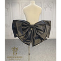 QUEENS GOWN Exquisite Black Bridal Wedding Dress Detachable Sleeves/Top Fashionable Big Bow Accessories Wedding Belts Included