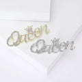 Hot Sale Wedding Alloy Diamond Crystal Alphabet Letters & Small Crown Rhinestone Queen Brooch Pins