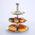 3 Layers CupCake Stands Stainless Steel Cake Holder Dessert Display Stand for Wedding Birthday Party Decoration