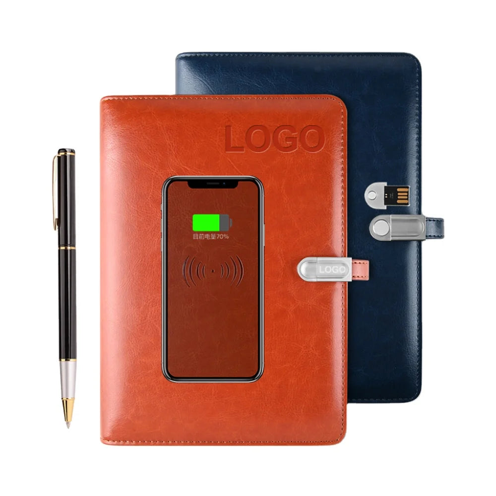 2024 New Arrivals Notepad Planner Diary Notebook With Power Bank and USB Flash Drive Wireless Charger Notebook and Smart Pen