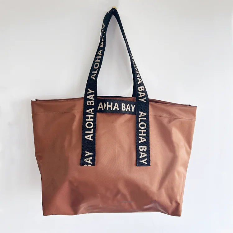 Extra Large Waterproof Nylon Womens Tote Bag Custom Printed Handles Long Champ Beach Bag With Custom Logo Reusable