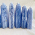 Wholesale Natural Crystal Gem Tower Blue Lace Agate Point for Healing
