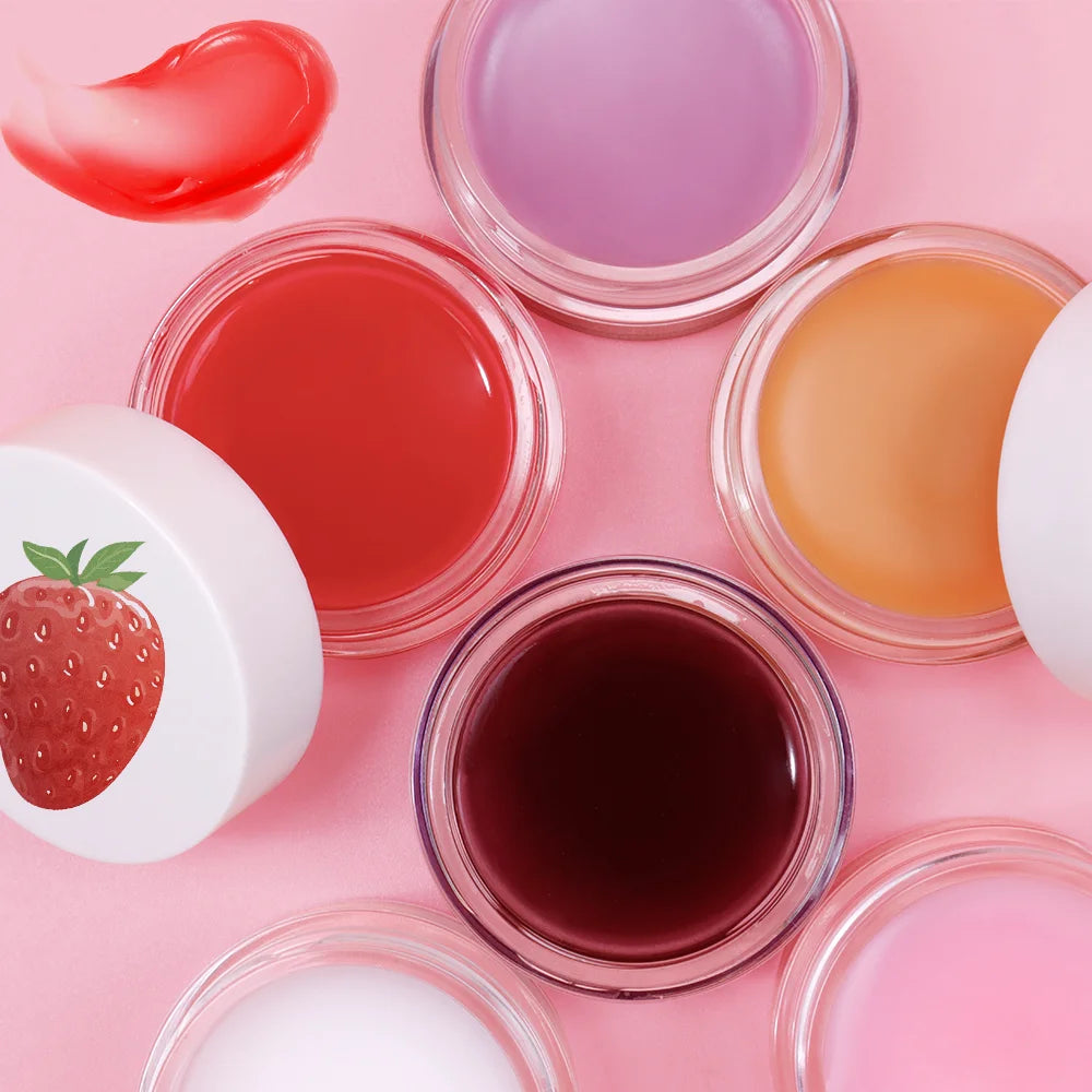 Vegan Moisturizing Lip Mask Jar Custom Wholesale Fruit Organic Strawberry Flavored Lip Balm Private Label