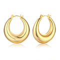High End Gold Finish Geometric Hollow Hoop Earring Stainless Steel Earring Streetwear Earring