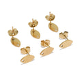 10pcs 8mm Stainless Steel Oval Water Drop Shape Nail Earrings for Diy Jewelry Making Accessories Findings Components