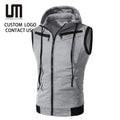 New Men Sleeveless Hooded Vest Jacket - Streetwear Zipper Waistcoat Plus Size 5XL Casual Fashion Outerwear Wholesale